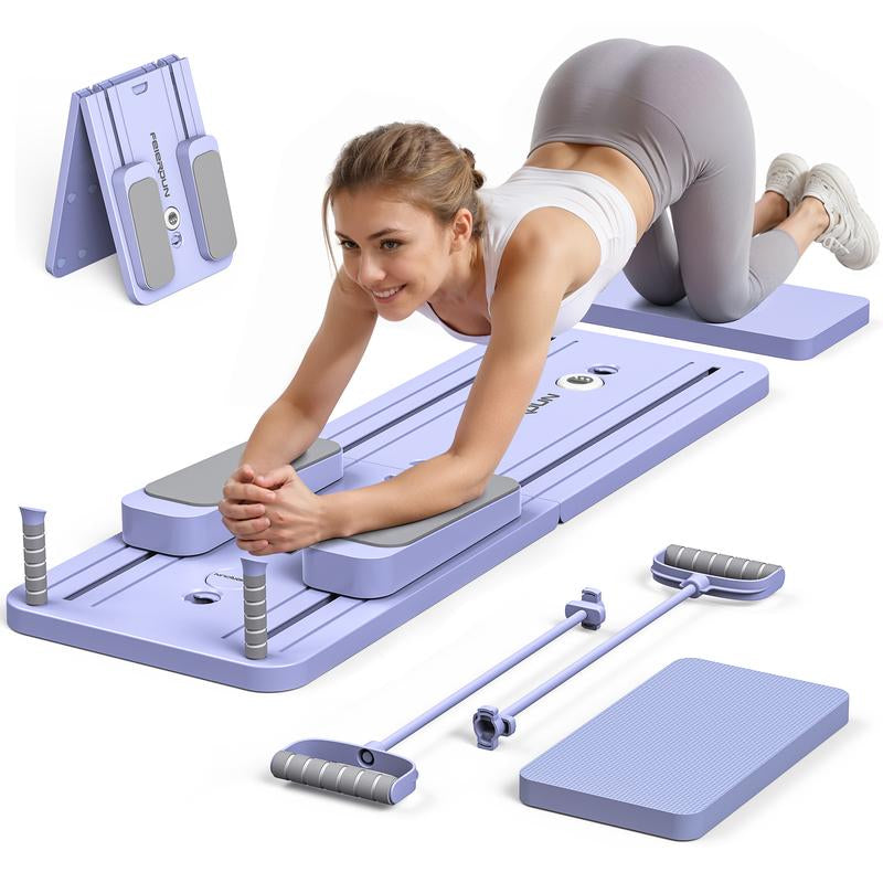 FEIERDUN Multi-Functional Pilates Board,Ab & Core Strength Workout Equipment,Foldable Home Pilates Reformer,300Lbs Capacity for Full Body Workout