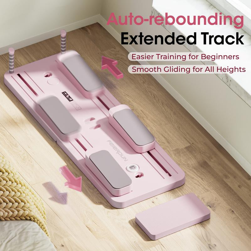 FEIERDUN Multi-Functional Pilates Board,Ab & Core Strength Workout Equipment,Foldable Home Pilates Reformer,300Lbs Capacity for Full Body Workout