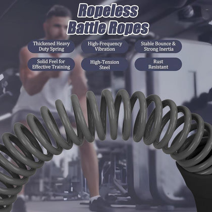【New Year Gift】New Upgrade Weighted Cordless Battle Ropes – Quiet Ropeless Training Rope Fitness Equipment for Home Gym, Portable Exercise Battle Rope for Women & Men, Indoor & Outdoor Workouts