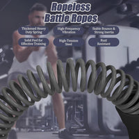 【New Year Gift】New Upgrade Weighted Cordless Battle Ropes – Quiet Ropeless Training Rope Fitness Equipment for Home Gym, Portable Exercise Battle Rope for Women & Men, Indoor & Outdoor Workouts
