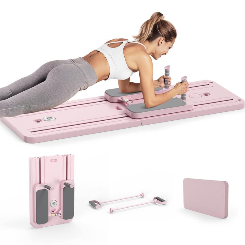 FEIERDUN Multi-Functional Pilates Board,Ab & Core Strength Workout Equipment,Foldable Home Pilates Reformer,300Lbs Capacity for Full Body Workout