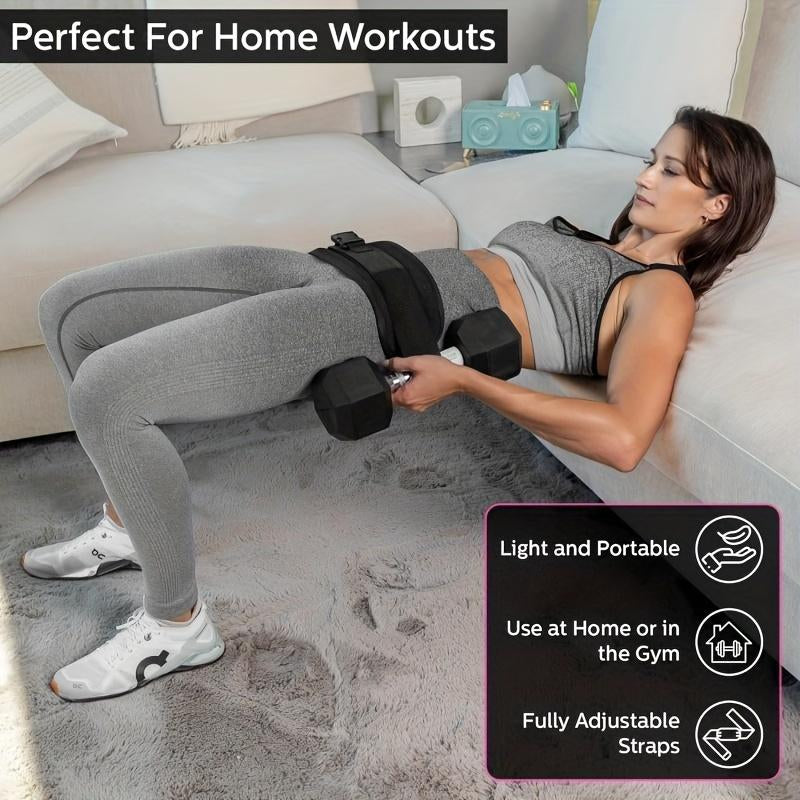 Hip Thrust Adjustable Resistance Weight Belt for Home Workouts, Kettlebell Training & Butt Shaping with Extra Cushioning and Adjustable Resistance